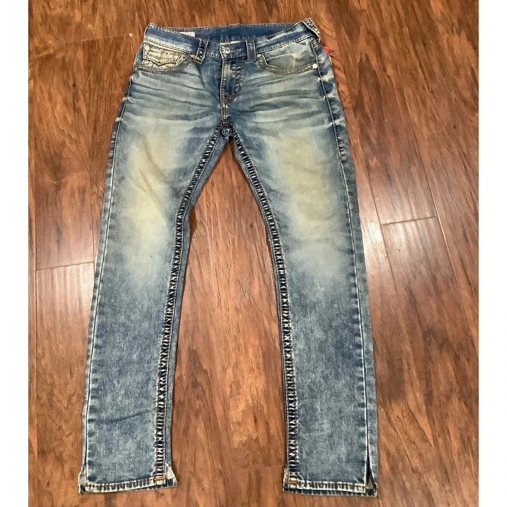 True Religion Rocco Relaxed Skinny Men Light-Medium Wash   Jeans Size 29